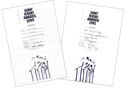 The Bradshaws - Buzz was off down to London for the first of his Sony Radio Award nomimations for the Bradshaws 'Best Use Of Comedy On Radio', with another to follow in 1991.